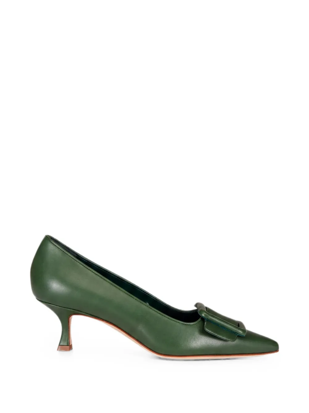 Manolo Blahnik Maysale buckle-detail pointed-toe pumps Groen