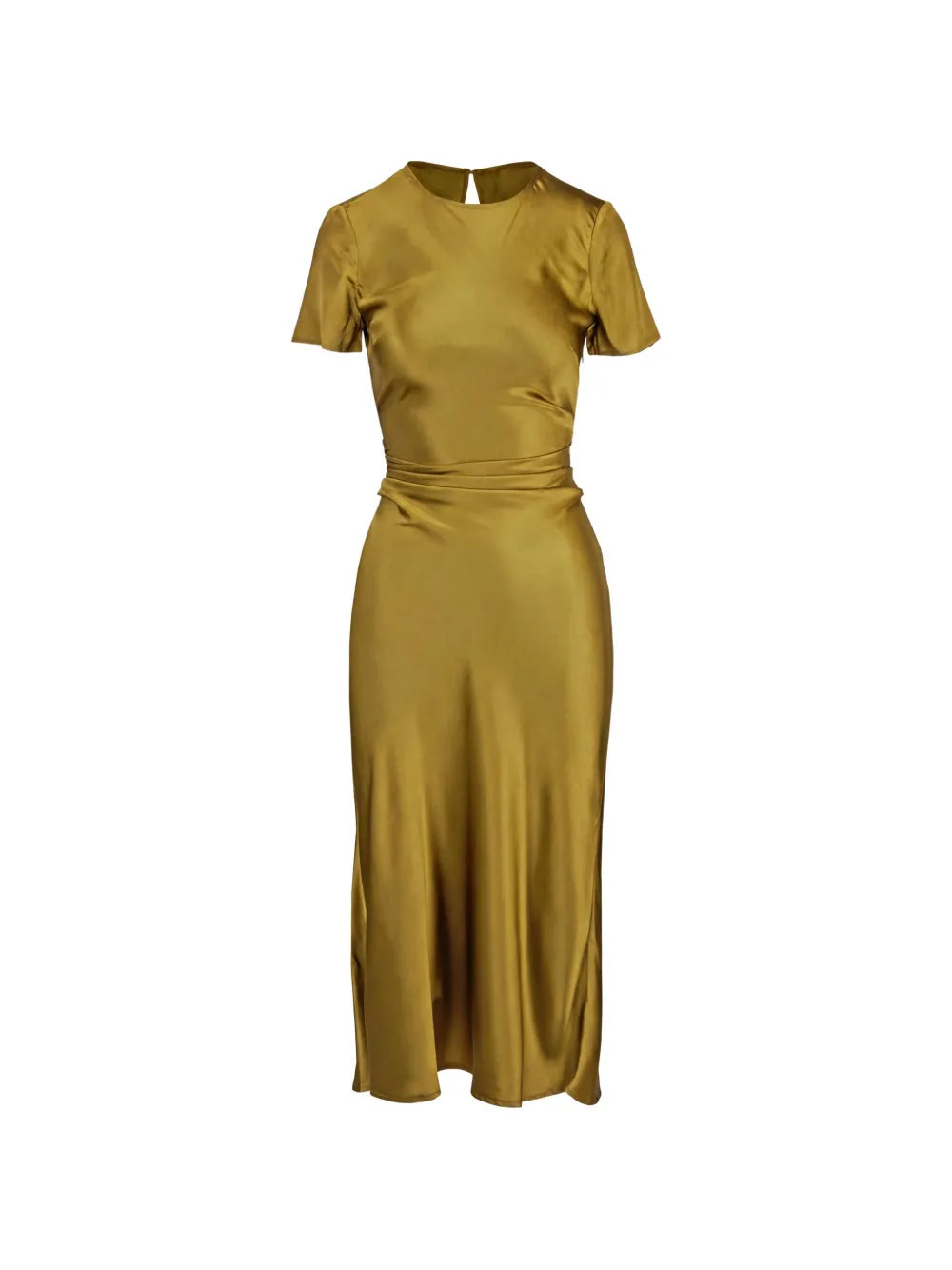 STAUD Marcel gathered satin midi dress - Green