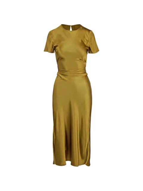 STAUD Marcel gathered satin midi dress
