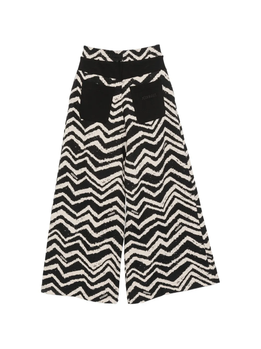 Missoni Kids Palazzo broek met zigzag-print Zwart