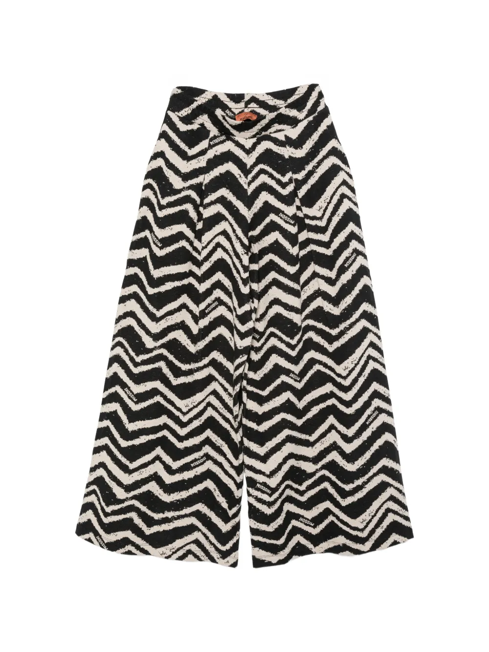 Missoni Kids Pantaloni a palazzo con stampa - Nero