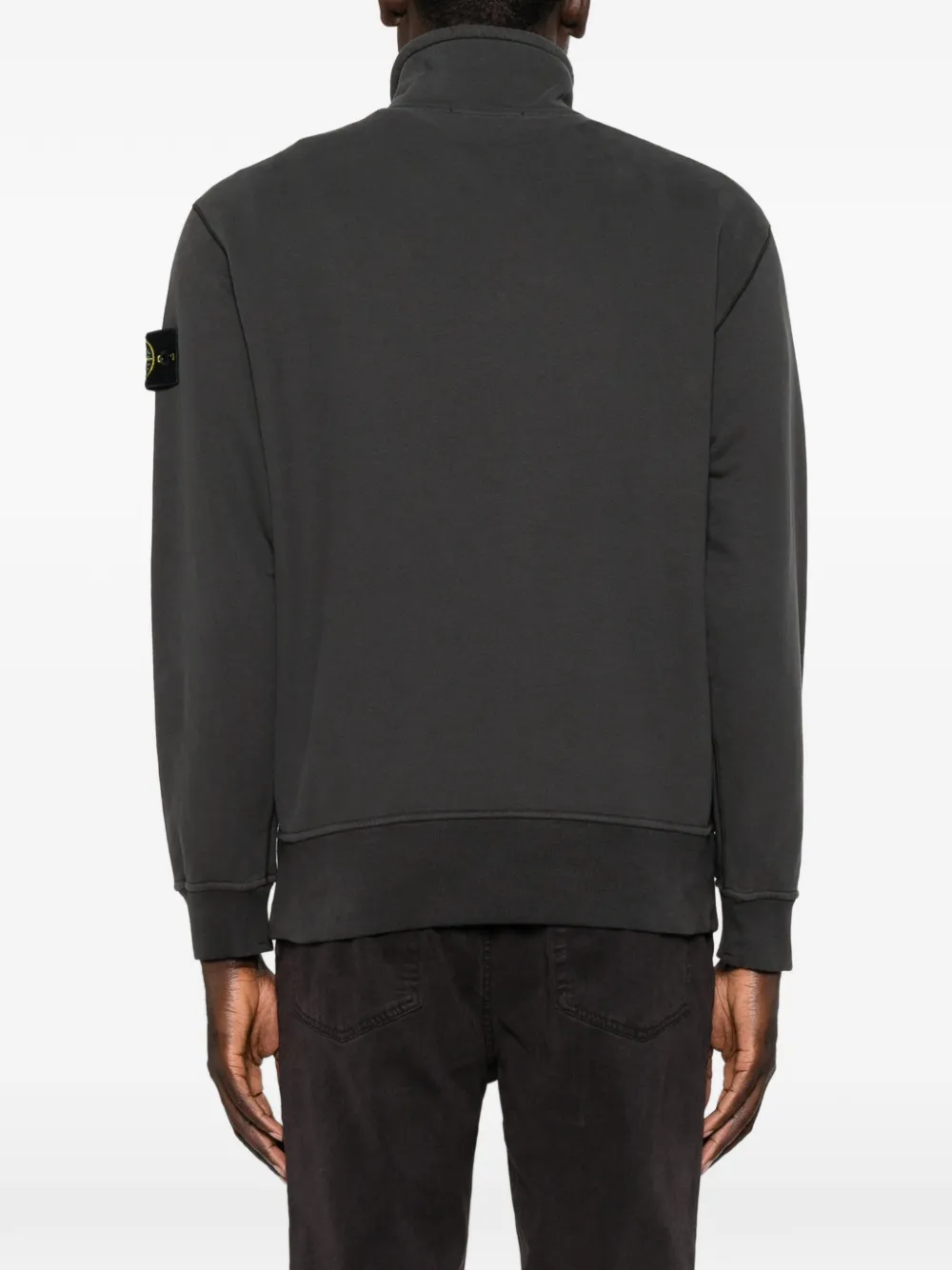 Stone Island Sweater met halve rits Grijs