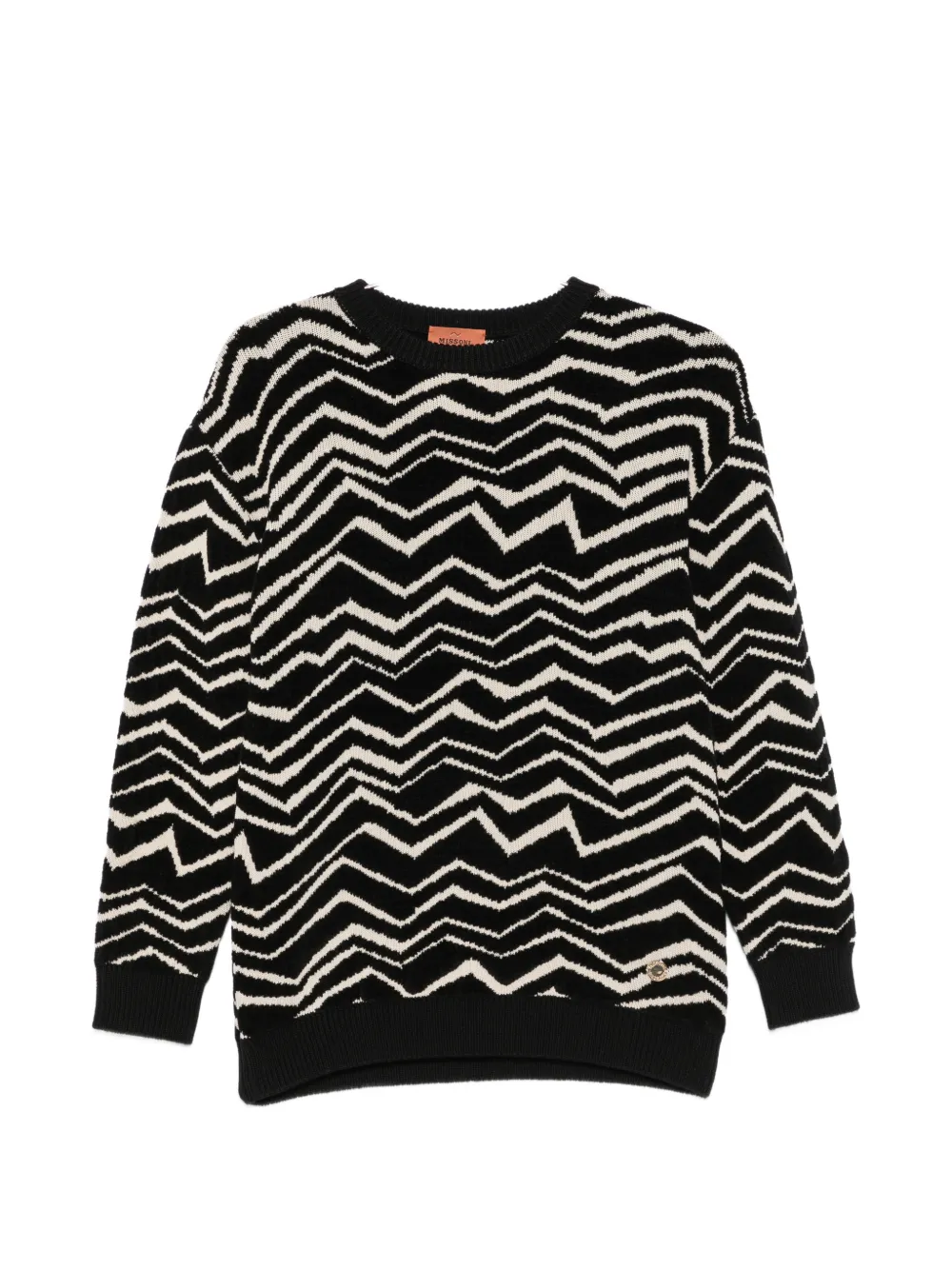 Missoni Kids zigzag knit sweater - Nero