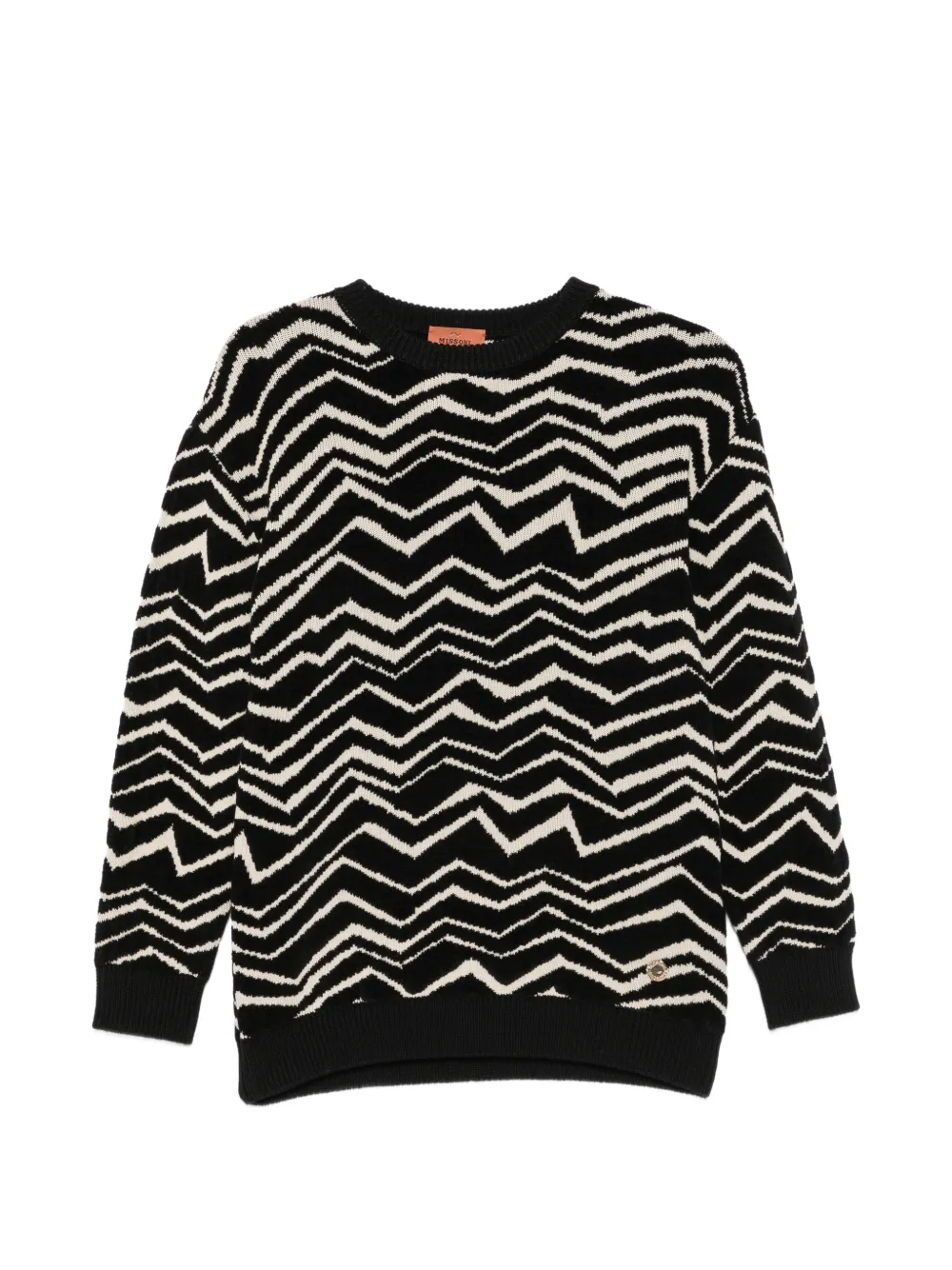 Missoni Kids zigzag knit sweater - Nero