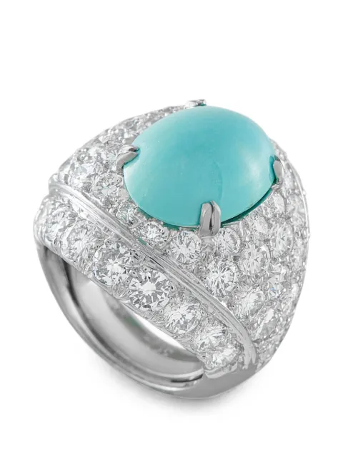 David Webb turquoise and diamond ring