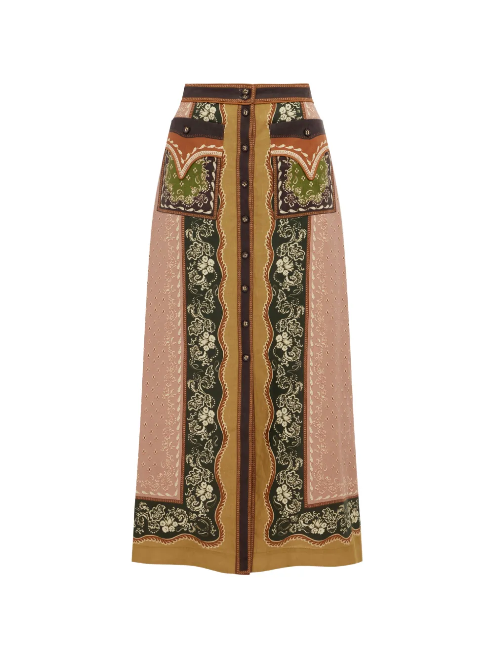 ALEMAIS Darcey floral-print A-line midi skirt · 4