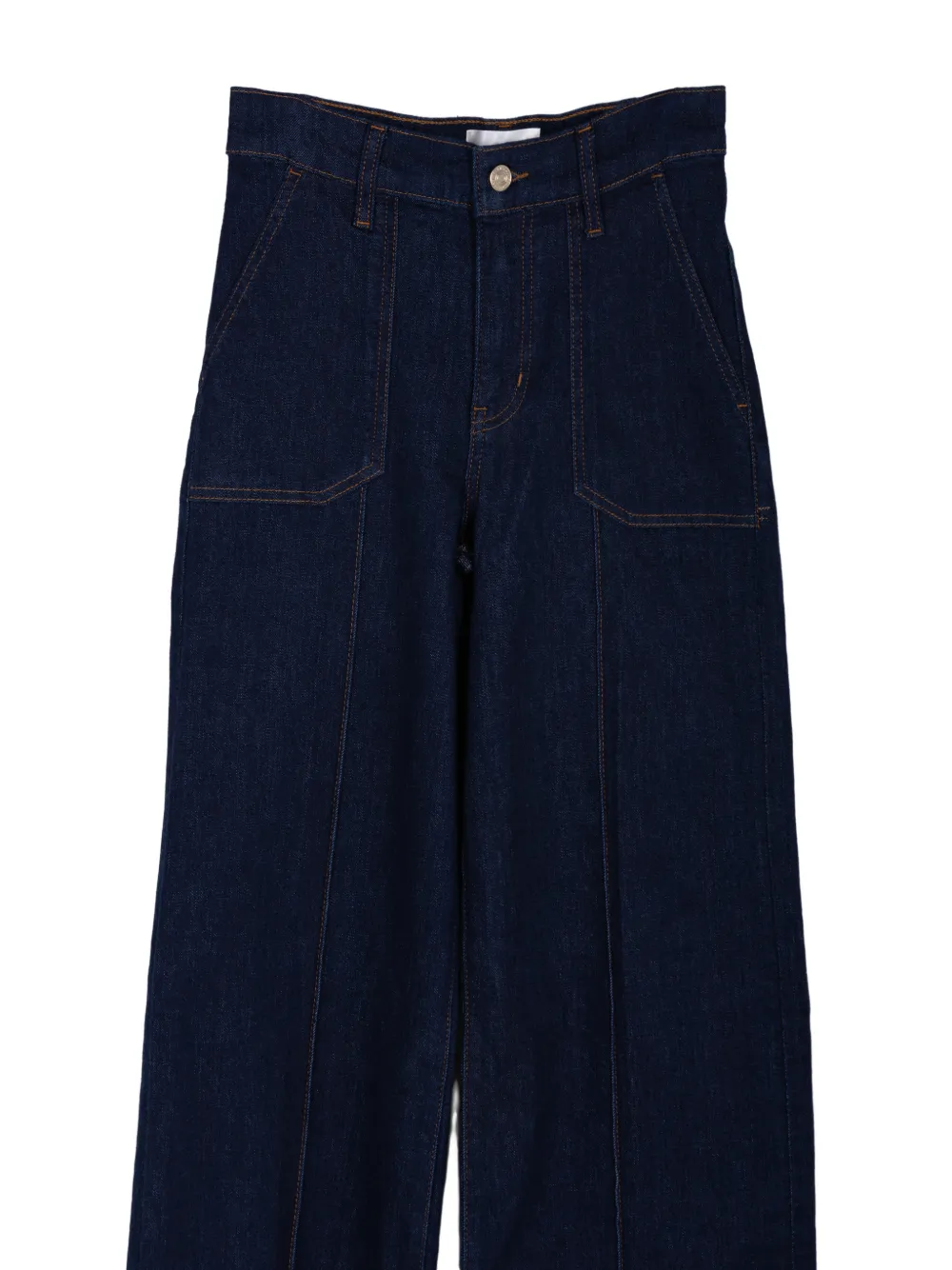 FRAME Le Slim Palazzo jeans met zak met pintuck-detail Blauw