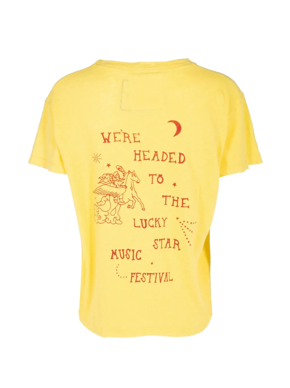MOTHER Sinful T-shirt met grafische print Geel