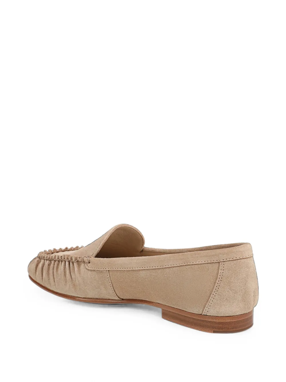 Veronica Beard Prilla ruched suede loafers Beige