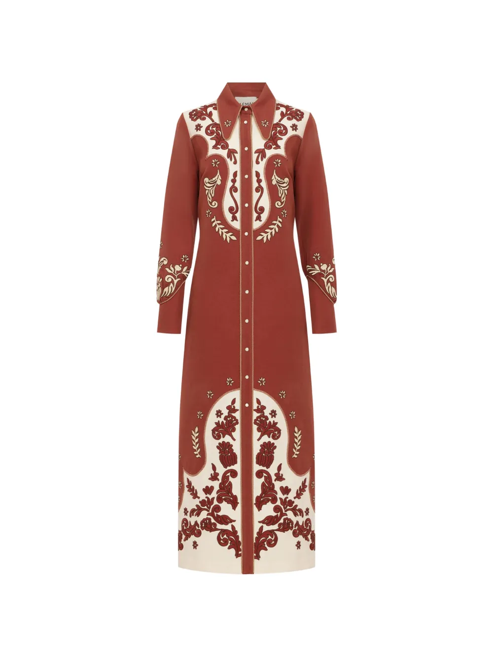 ALEMAIS Duke embroidered midi dress