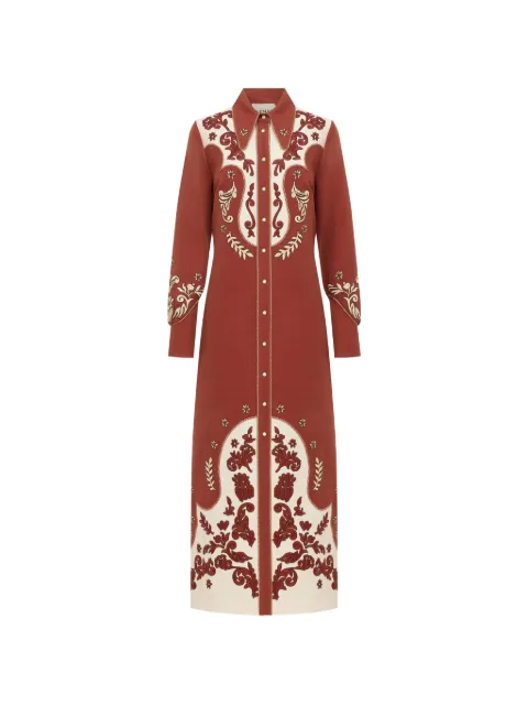ALEMAIS Duke embroidered midi dress