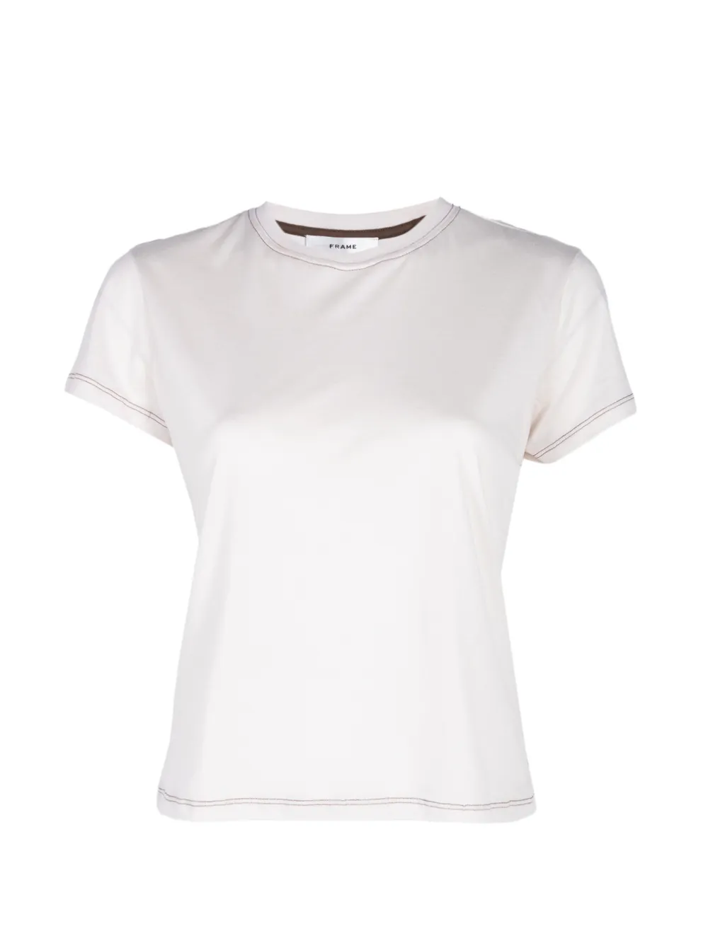 FRAME contrast-stitch T-shirt - Toni neutri
