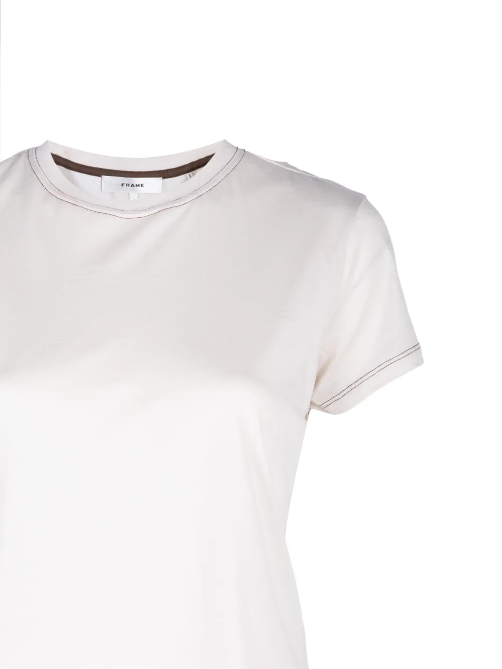 FRAME T-shirt met contrasterend stiksel Beige