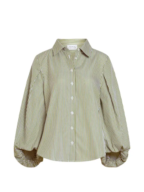 Tanya Taylor Marina Striped puff-sleeve shirt