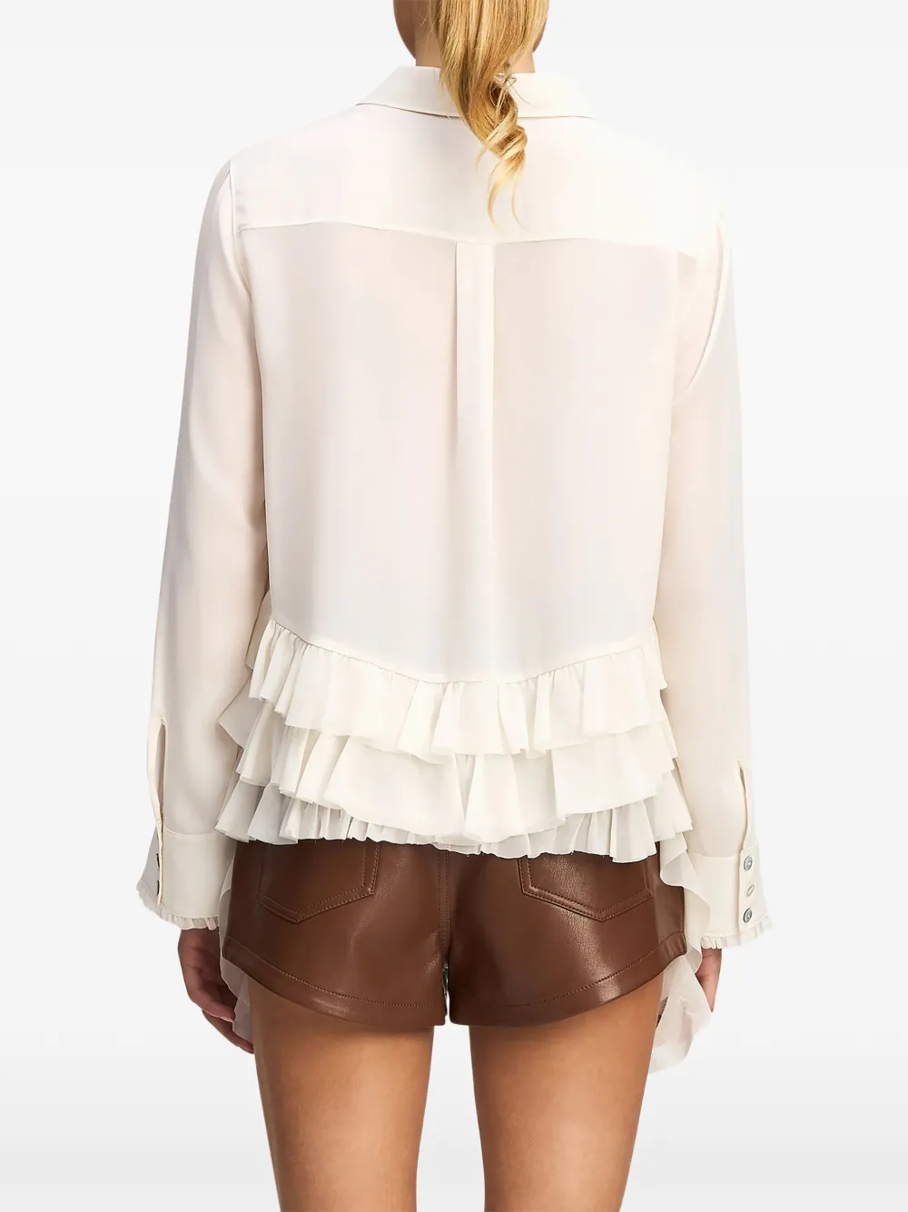 Cinq A Sept Nori ruffled shirt Wit
