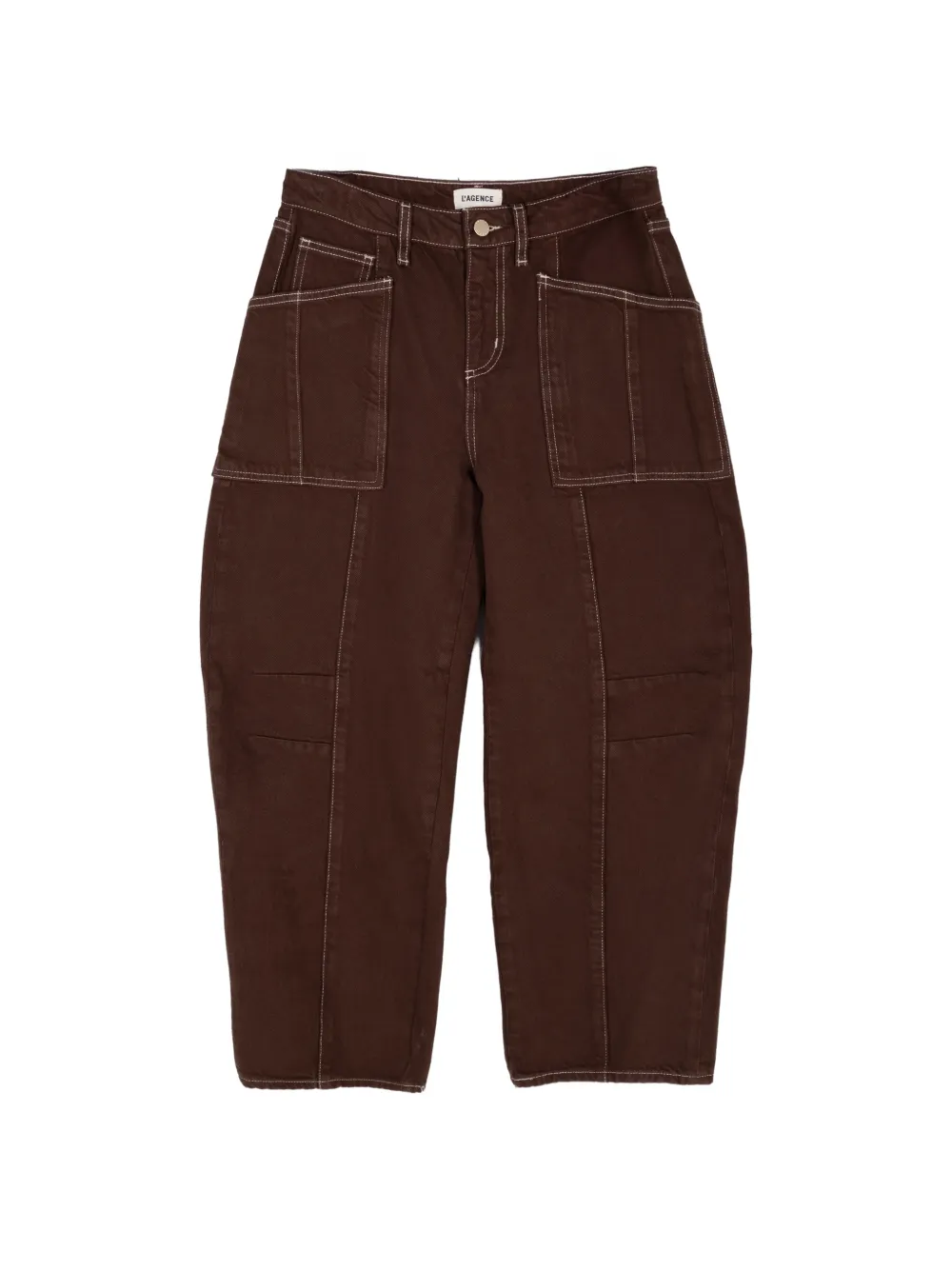 L'Agence Cody contrast-stitch jeans - Marrone