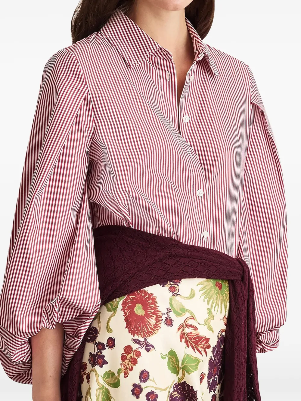 Tanya Taylor Marina gestreepte blouse Rood