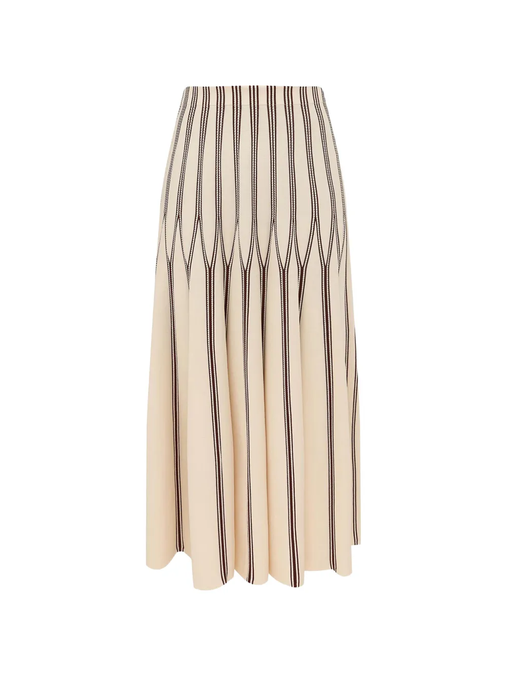 Zimmermann Valiant Striped Midi Skirt In Neutrals