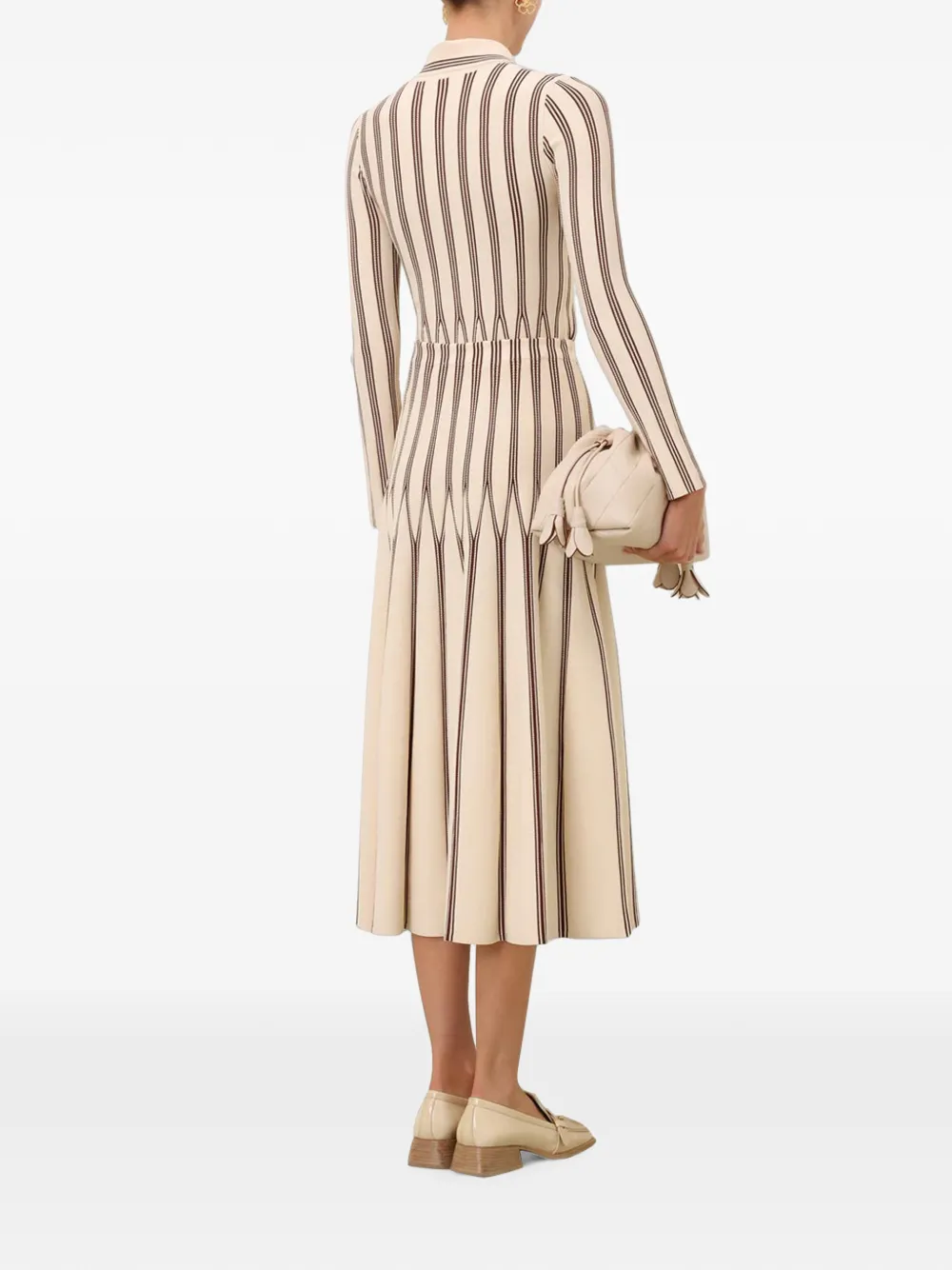 ZIMMERMANN Valiant striped midi skirt Beige