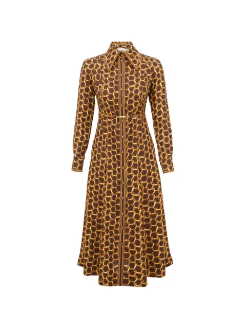 ZIMMERMANN chain-print belted midi dress