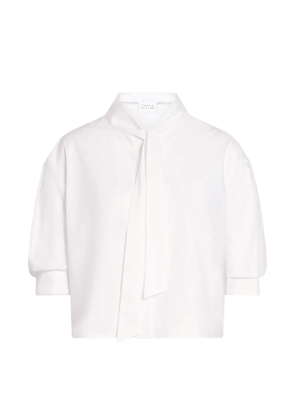 Tanya Taylor Anna pussy-bow short-sleeve top