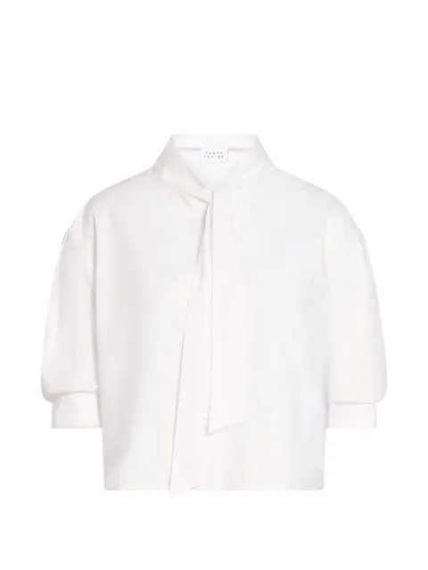 Tanya Taylor Anna pussy-bow short-sleeve top