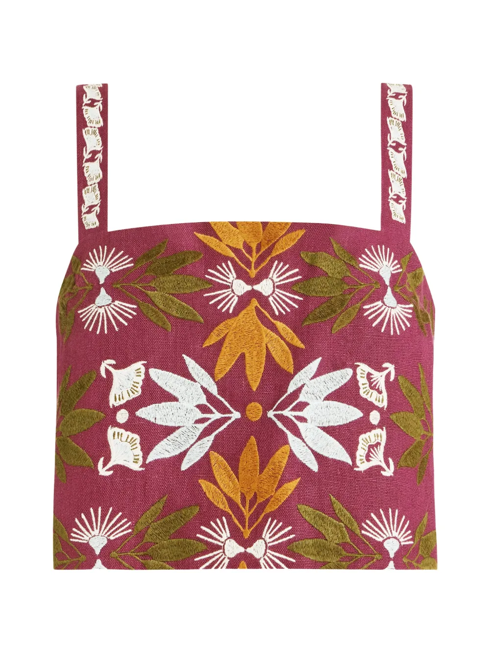 Marie Oliver Payton embroidered cropped top