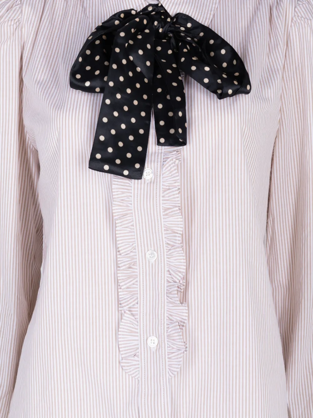 Sea Declan gestreepte blouse met ruches Wit