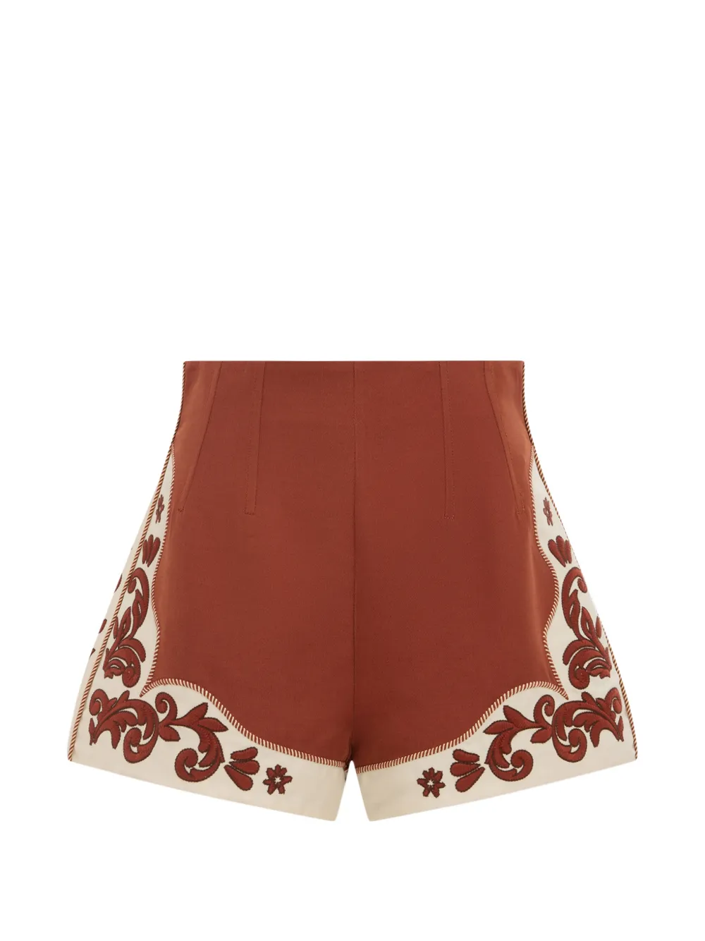 ALEMAIS Duke embroidered mini shorts - Arancione
