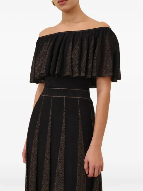 ZIMMERMANN Valiant ruffled metallic-knit top