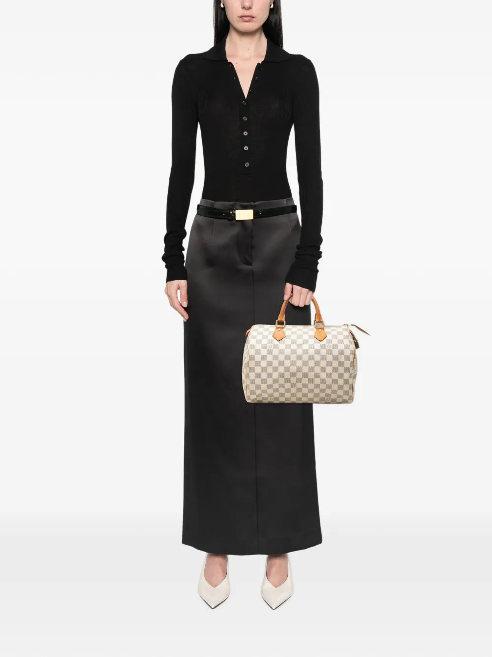 Louis Vuitton Pre-Owned 2009 Damier Azur Speedy Boston-Tasche 30cm - Weiß