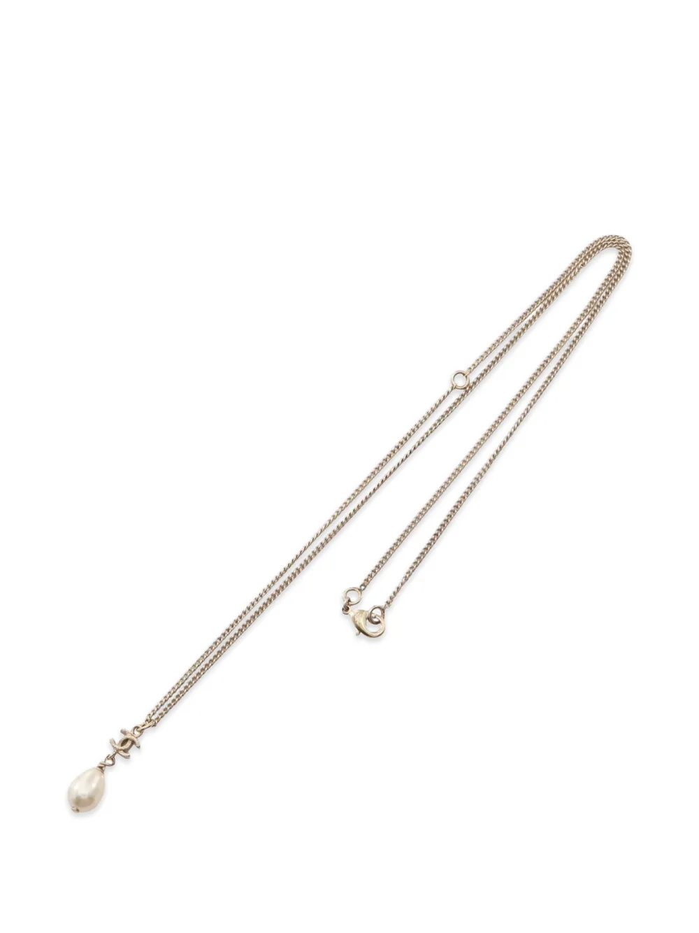 CHANEL Pre-Owned Collana CC placcata oro con perla sintetica 2012 - Bianco