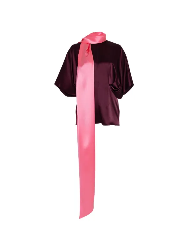 Roksanda Luma Scarf-detail Draped Top in Purple