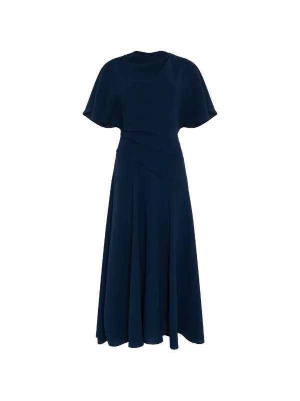 Roksanda Etta Draped Midi Dress in Blue