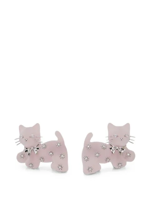 YVMIN cat-motif crystal-embellished hair clips