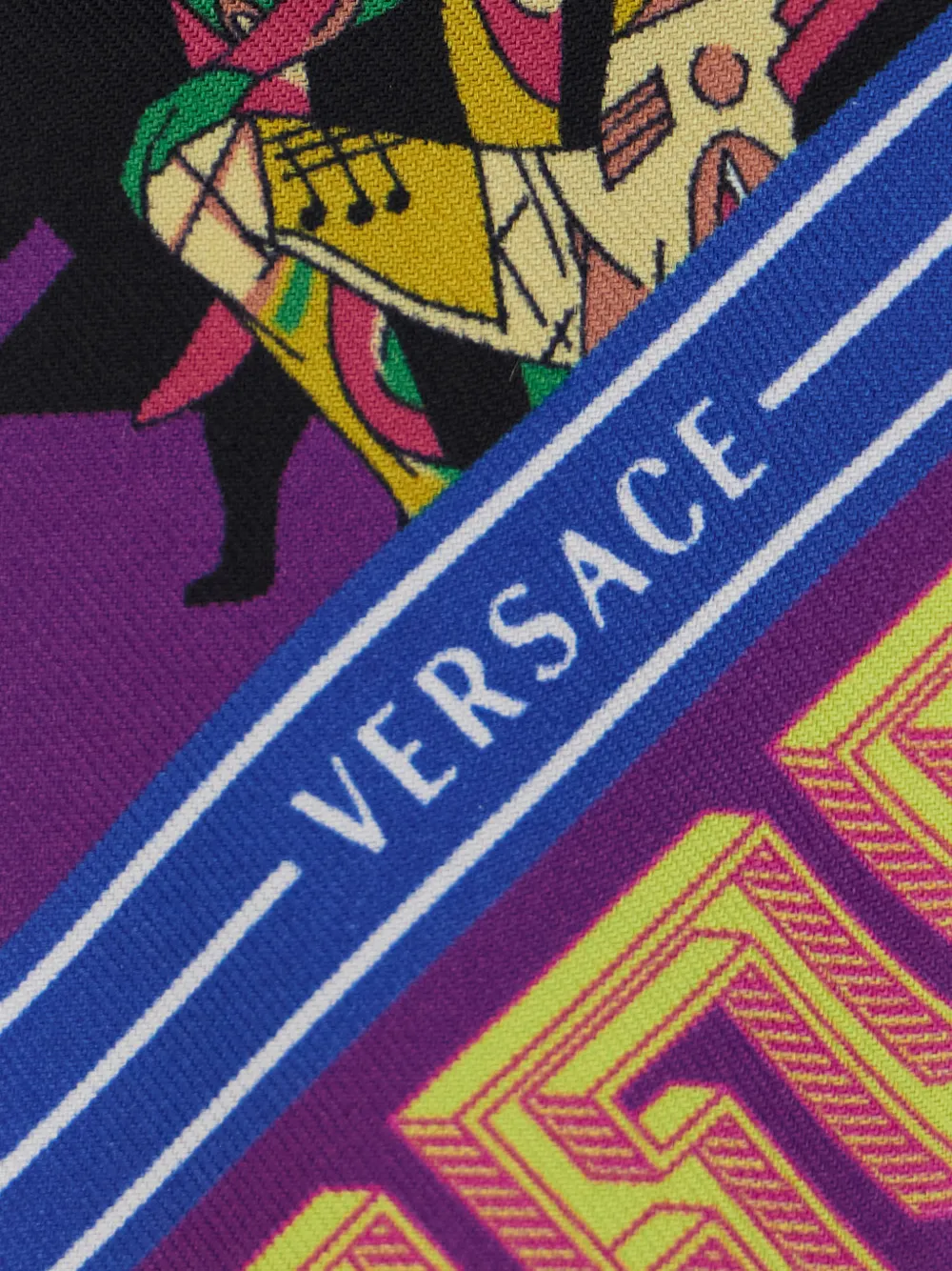 Versace Zijden sjaal met Greca print Paars