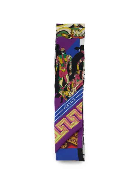 Versace Greca-print silk scarf