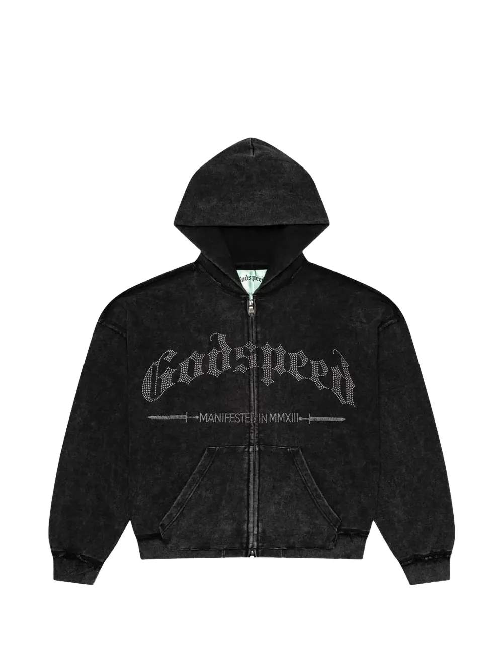 GODSPEED Kapuzenjacke mit Nieten - Schwarz
