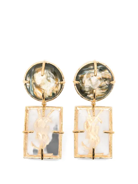 Saint Laurent pendientes Cassandre con motivo geométrico