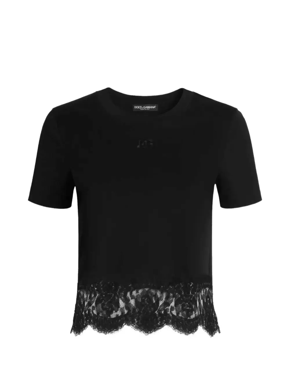 Jacquemus lace-trim T-shirt - Schwarz