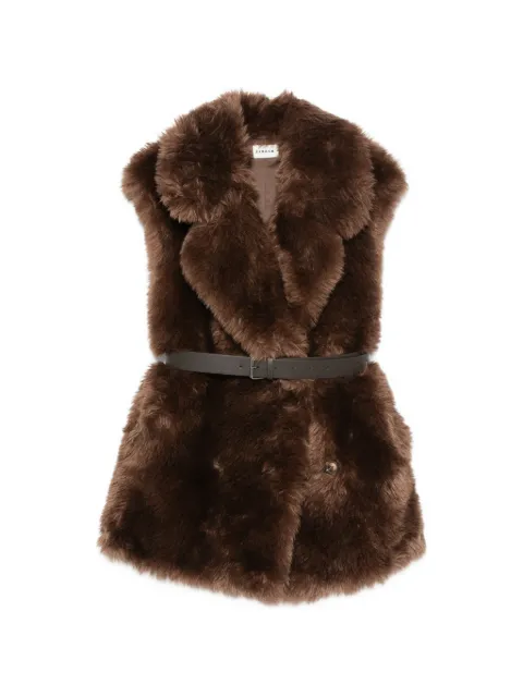 P.A.R.O.S.H. faux-fur belted waistcoat