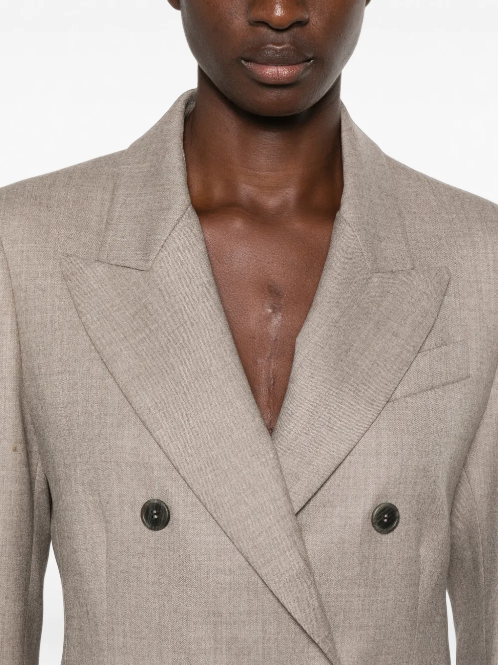 P.A.R.O.S.H. Blazer met puntige revers Beige