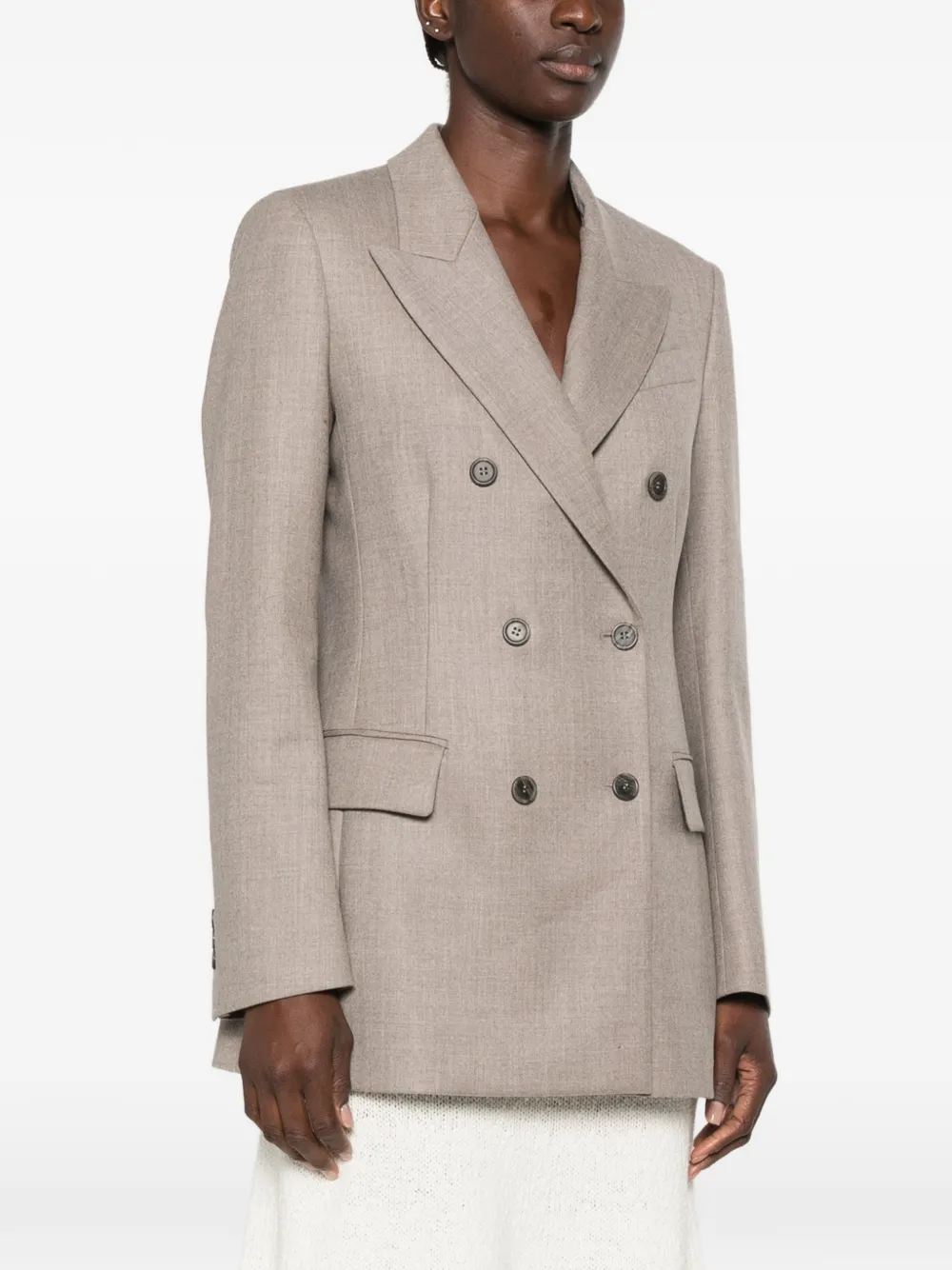 P.A.R.O.S.H. Blazer met puntige revers Beige