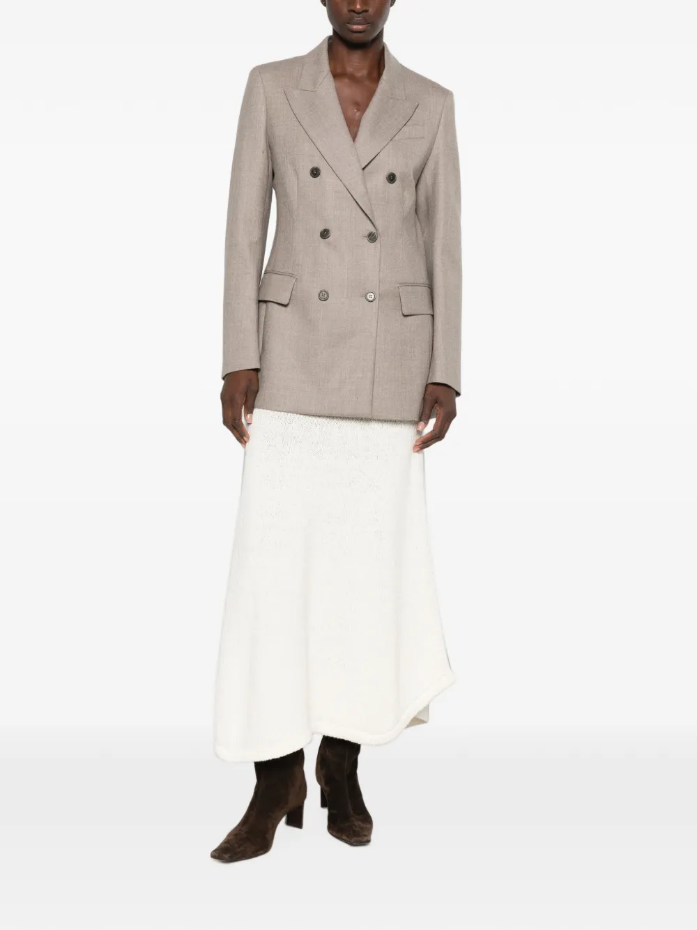 P.A.R.O.S.H. Blazer met puntige revers Beige