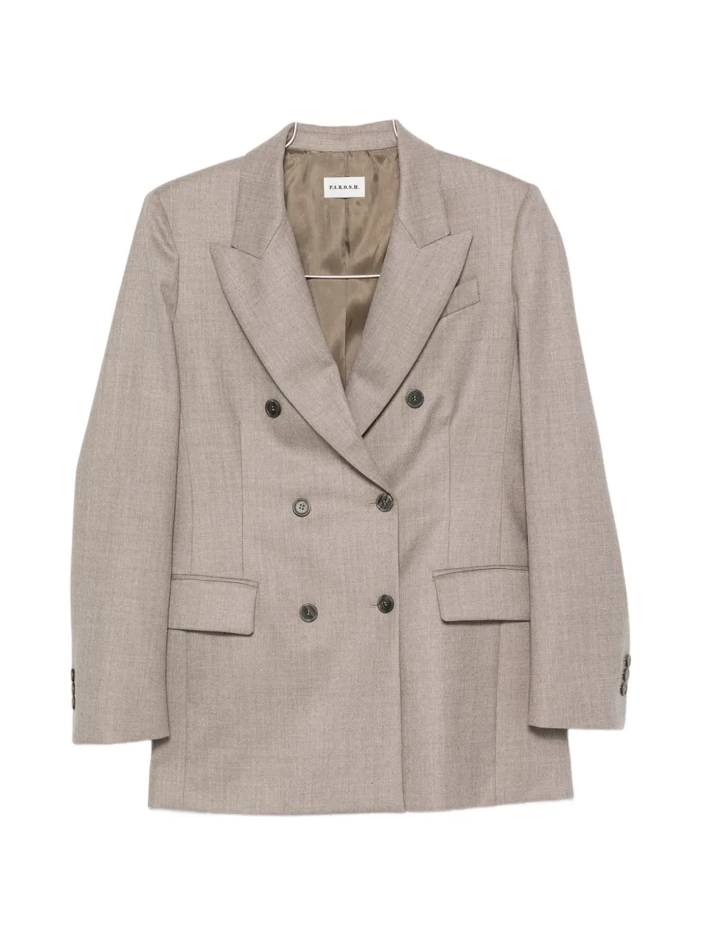 P.A.R.O.S.H. double-breasted peak-lapels jacket - Nude