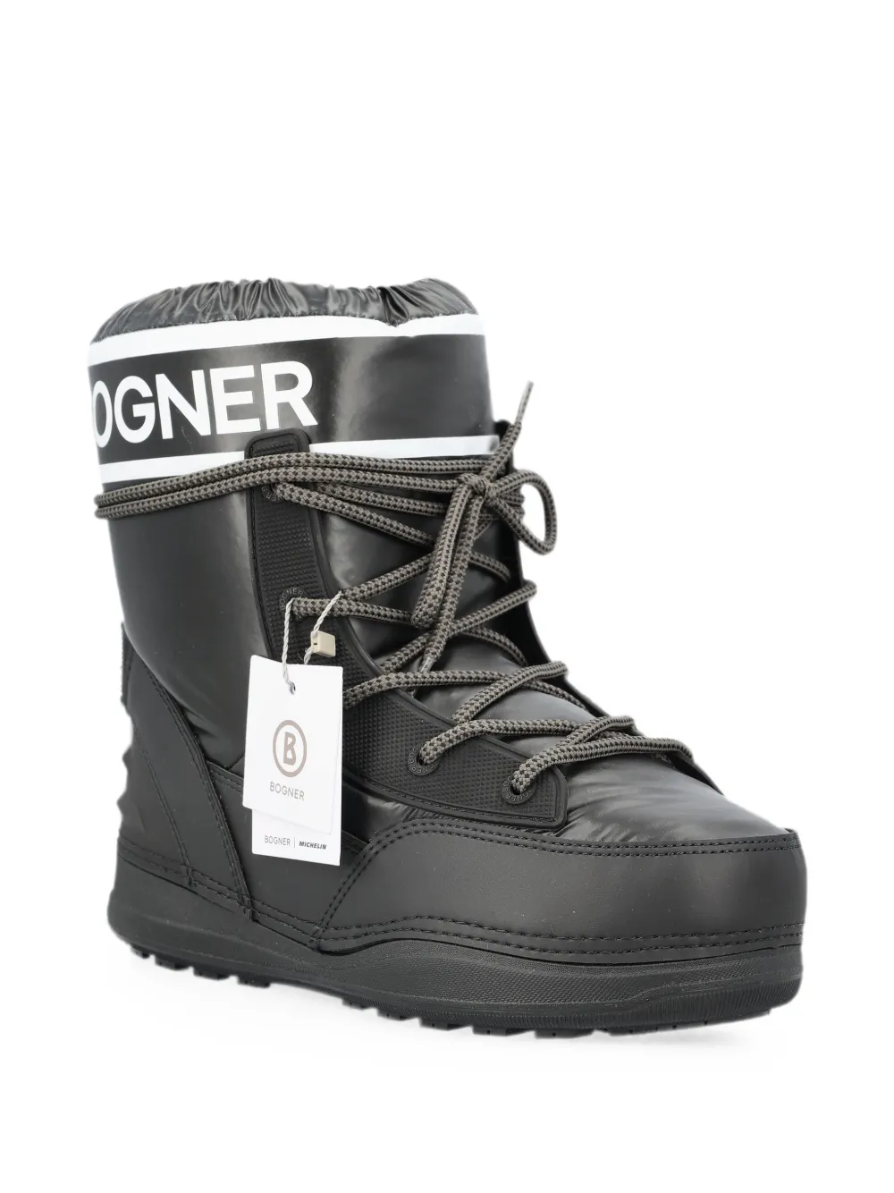 BOGNER logo-print lace-up snow boots Zwart