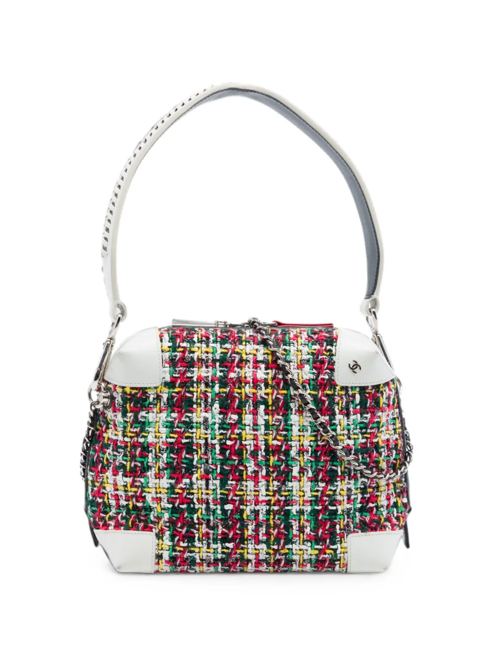 CHANEL Pre-Owned 2017-2018 Tweed Street Allure Camera Bag satchel - Red