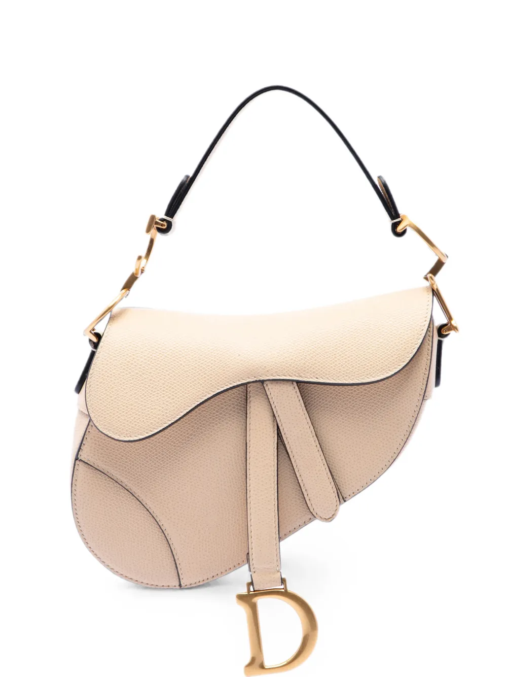 Christian Dior Pre-Owned 2019 Mini Grained Calfskin Saddle Bag satchel - Toni neutri