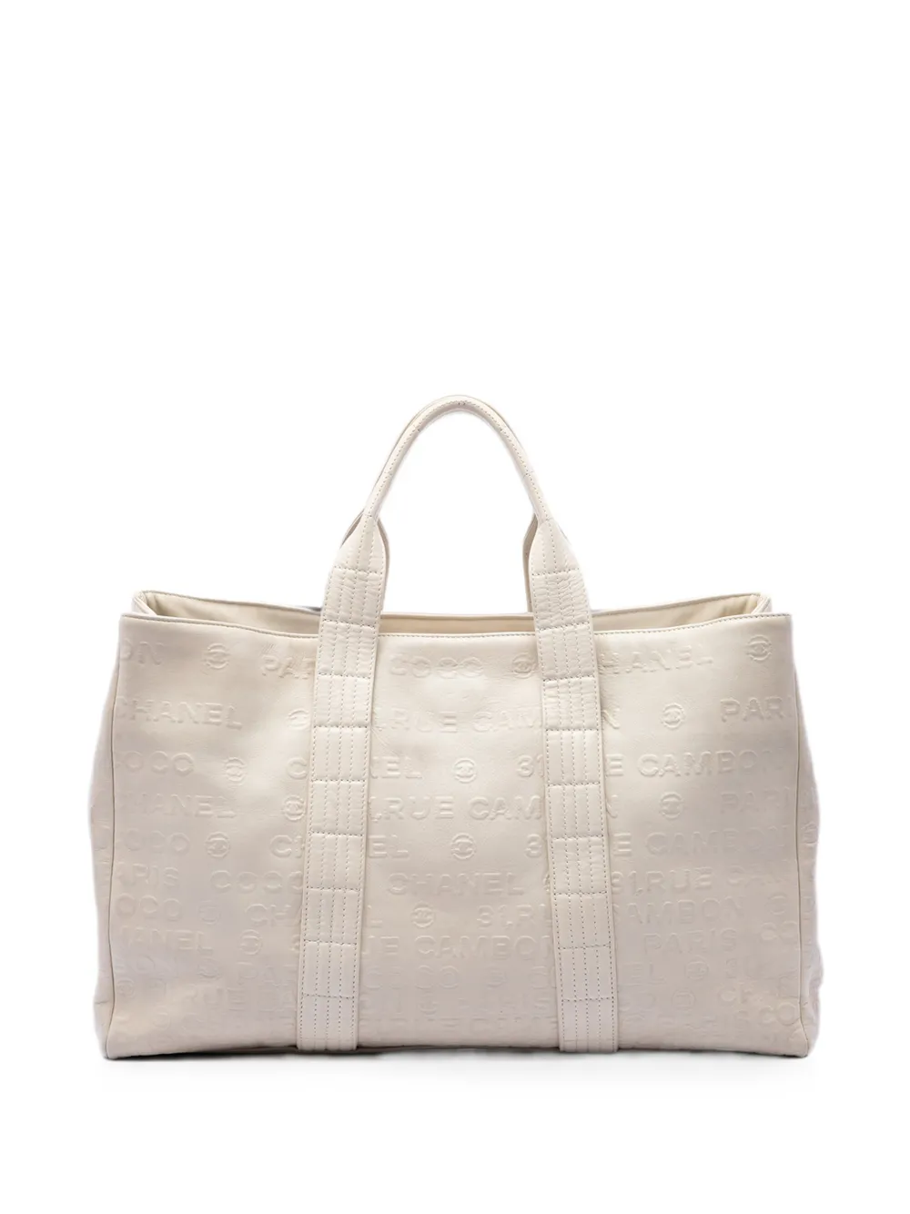 CHANEL Pre-Owned 2008-2009 Embossed Lambskin 31 Rue Cambon tote bag - Braun