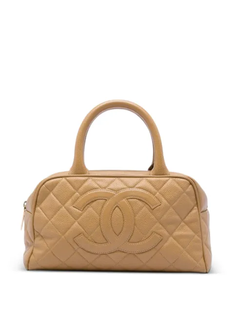 CHANEL Pre-Owned 2003-2004 CC Quilted Caviar Bowling Bag handbag